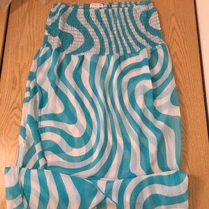 New Women’s Venus Lightweight Swimsuit Cover Up Blue White Size Xs